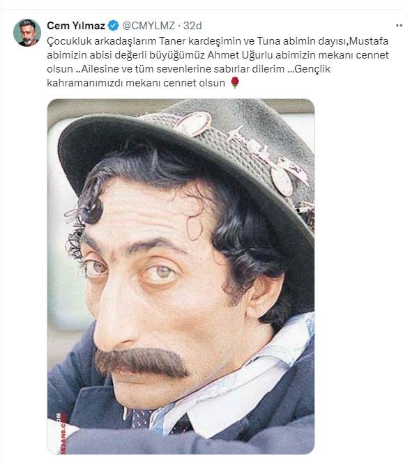 Oyuncu Ahmet Uğurlu hayatını kaybetti
