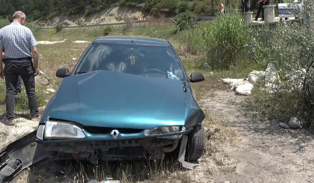 Tavşanlı’da bir kişinin yaralandığı trafik kazası kamerada
