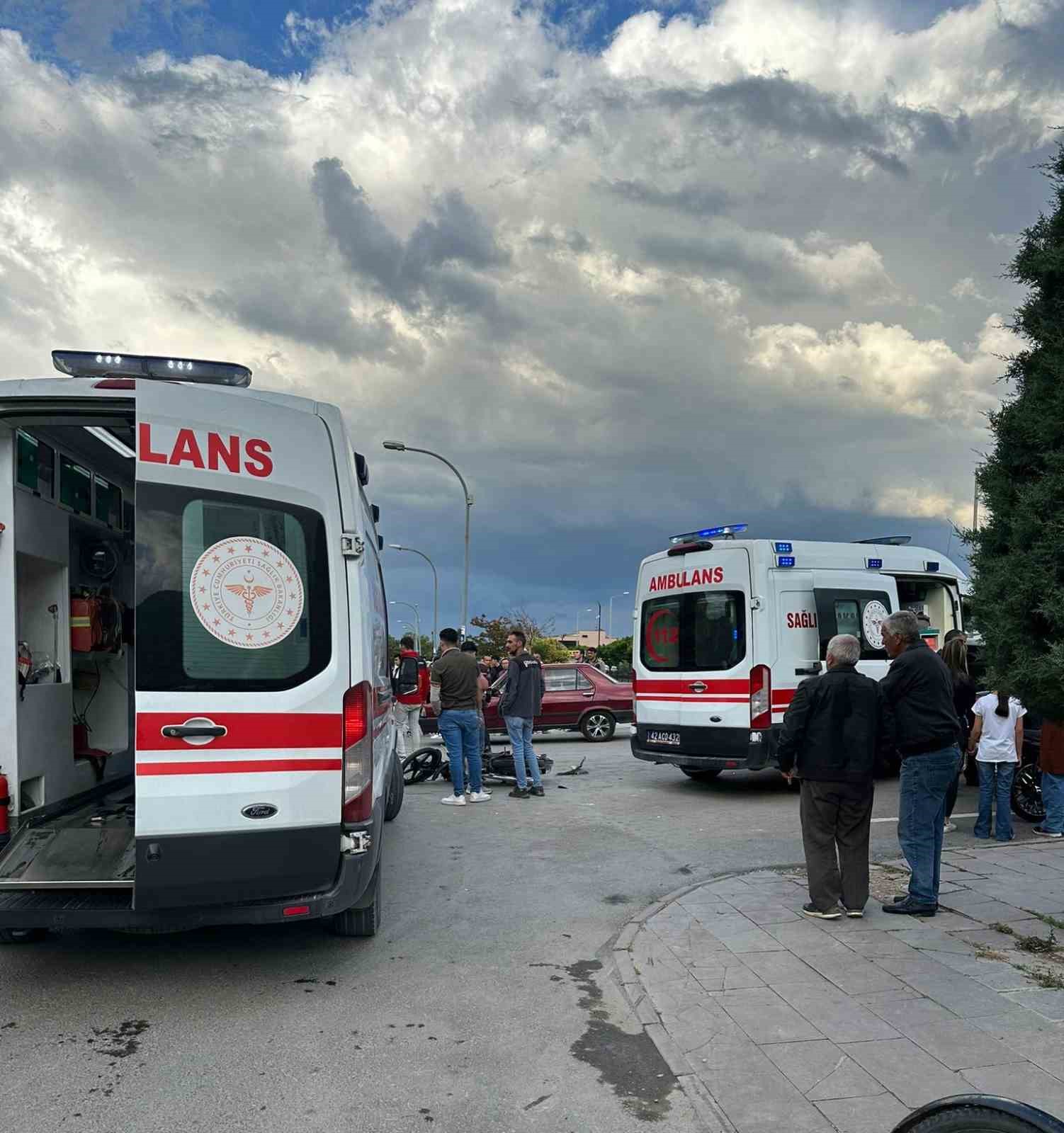 Konya’da motosiklet ile otomobil çarpıştı: 2 yaralı
