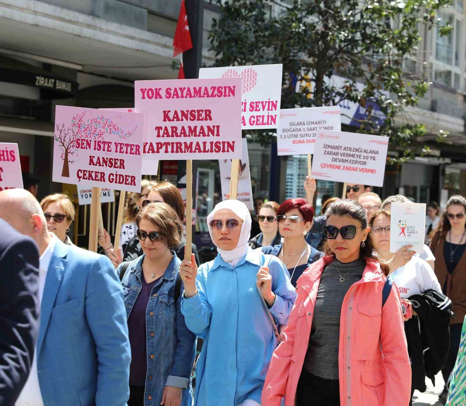 ’Tütünsüz sağlıklı yaşama’ dikkat çekmek için yürüdüler
