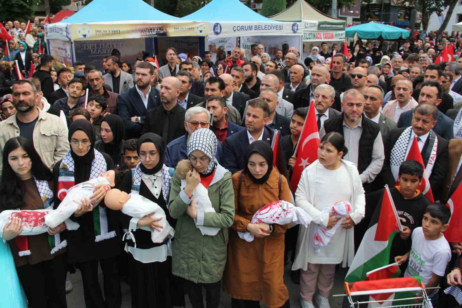 Çorum’da binlerce kişi özgür Filistin için yürüdü
