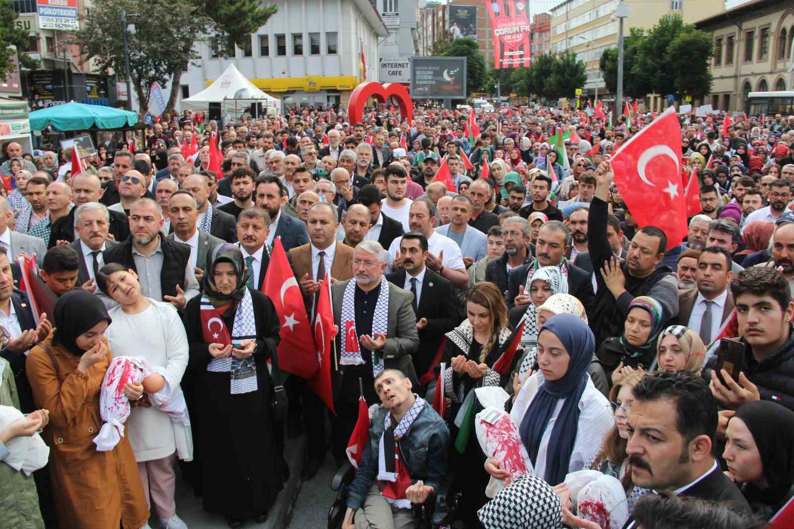 Çorum’da binlerce kişi özgür Filistin için yürüdü
