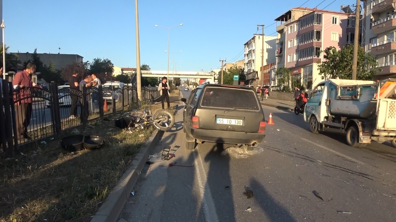 Otomobilin çarptığı motosiklet sürücüsü hayatını kaybetti
