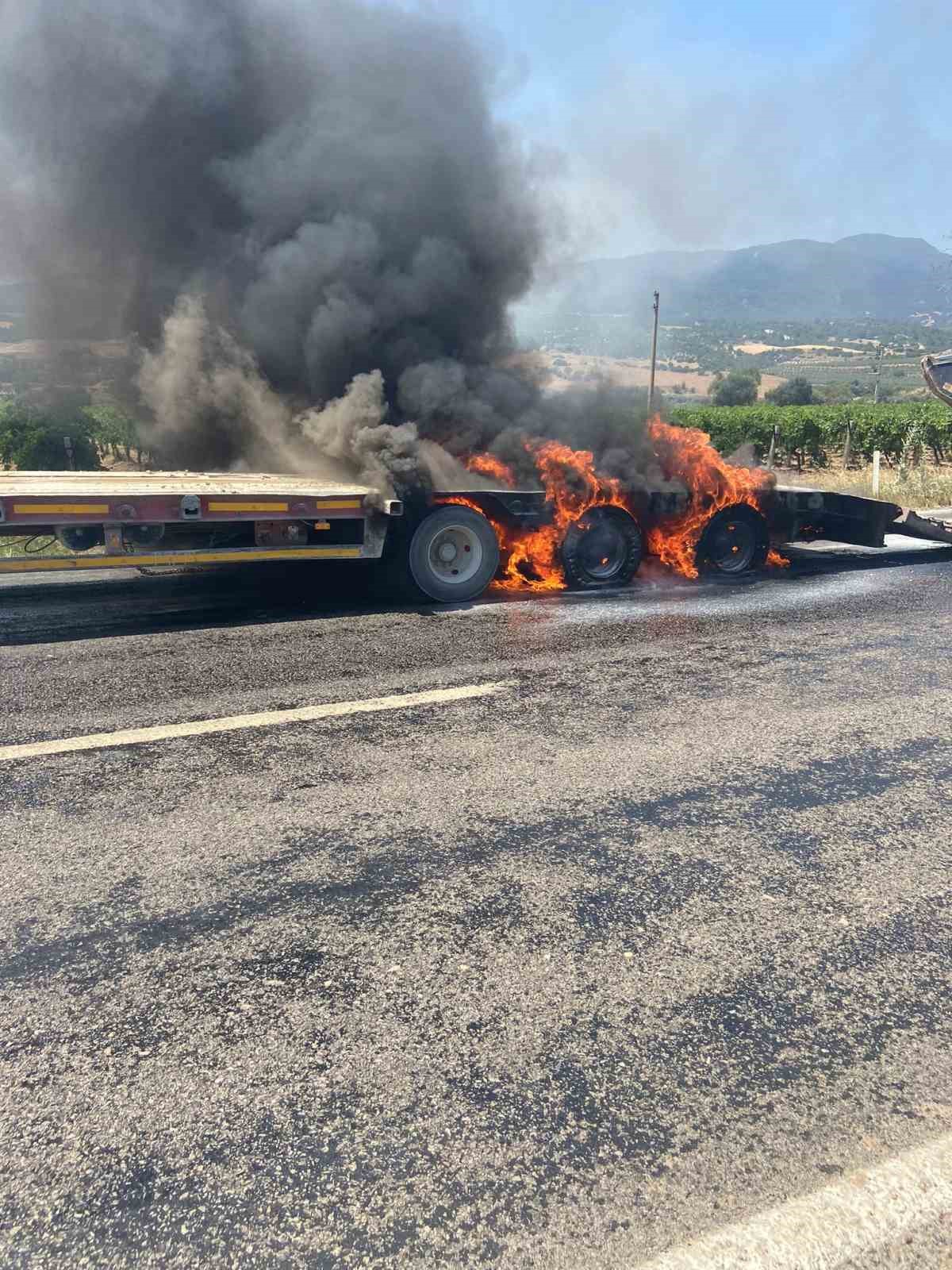 Patlayan lastik yangına neden oldu
