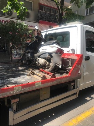 Araç trafiğine kapalı alana giren 32 motosiklete işlem yapıldı
