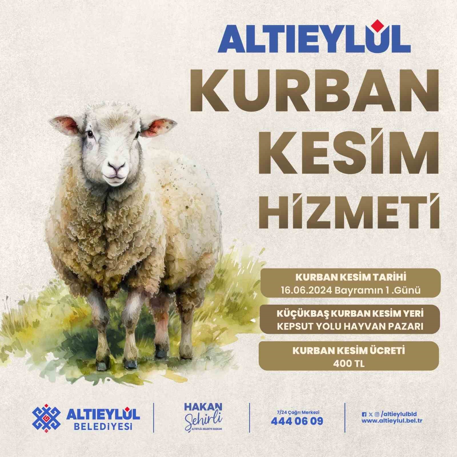 Altıeylül’den kurban da kesim hizmeti verecek
