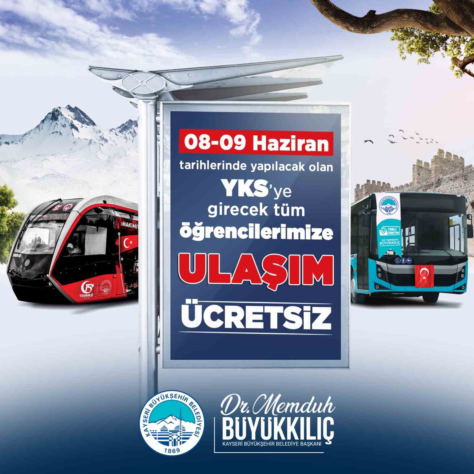 Büyükşehir’den YKS öğrencilerine ücretsiz ulaşım
