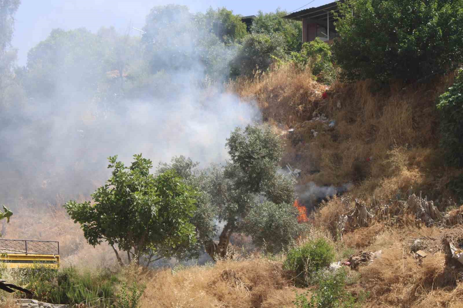 İtfaiyenin hızlı müdahalesi alevlerin antik kente ulaşmasını önledi
