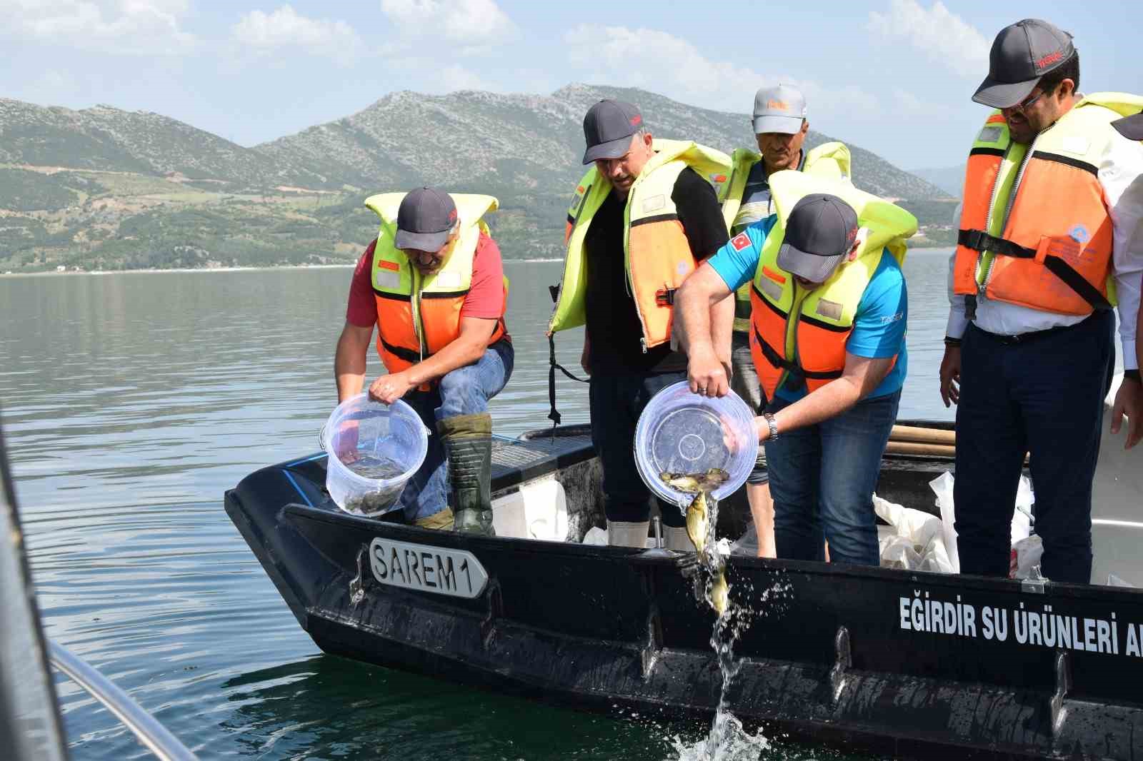 Eğirdir Gölü’ne 5 bin sazan balığı bırakıldı
