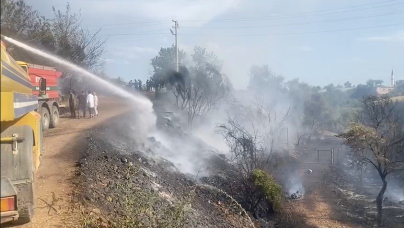 Fırtınadan dolayı uçan naylon yangına sebep oldu
