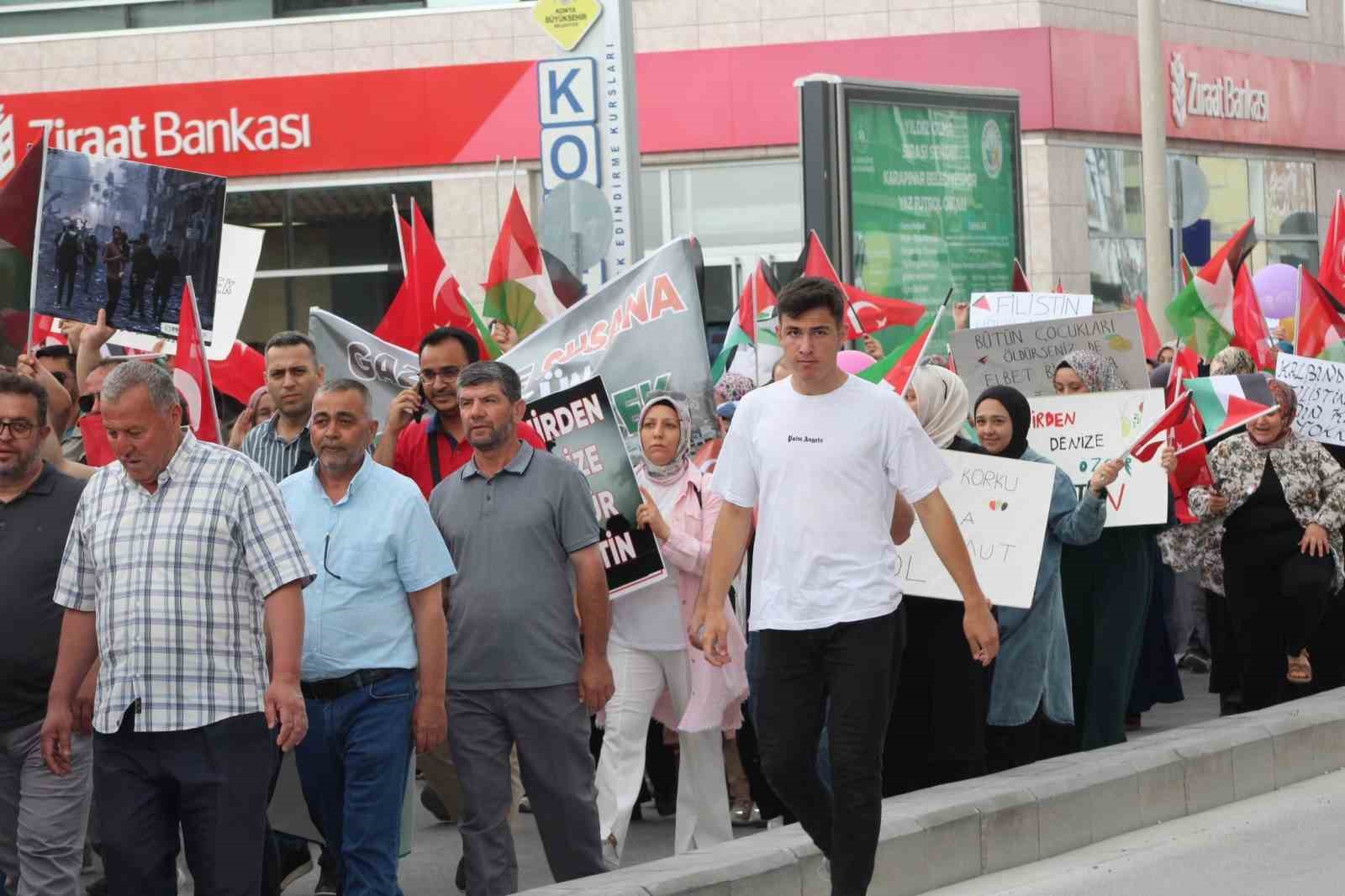 Karapınar’da Filistin’e destek yürüyüşü
