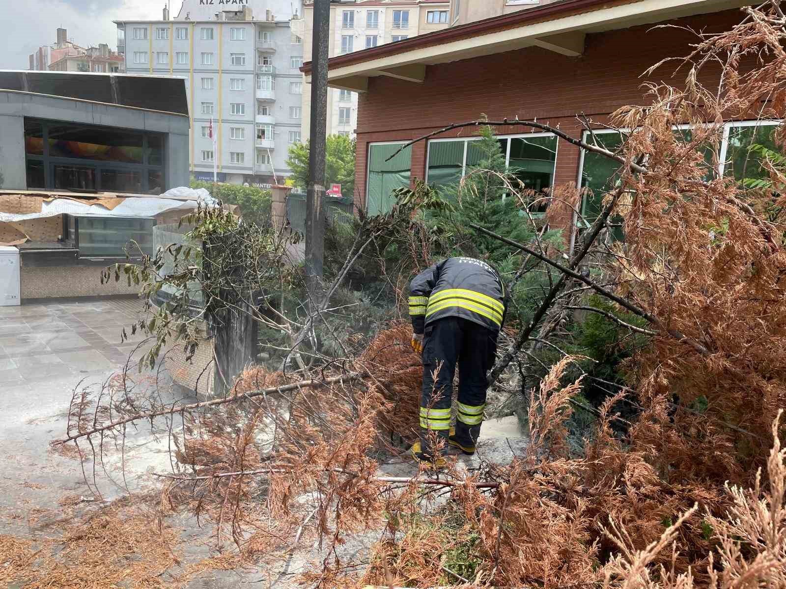 Eskişehir’de sokak lambasından kaynaklı yangın paniğe neden oldu
