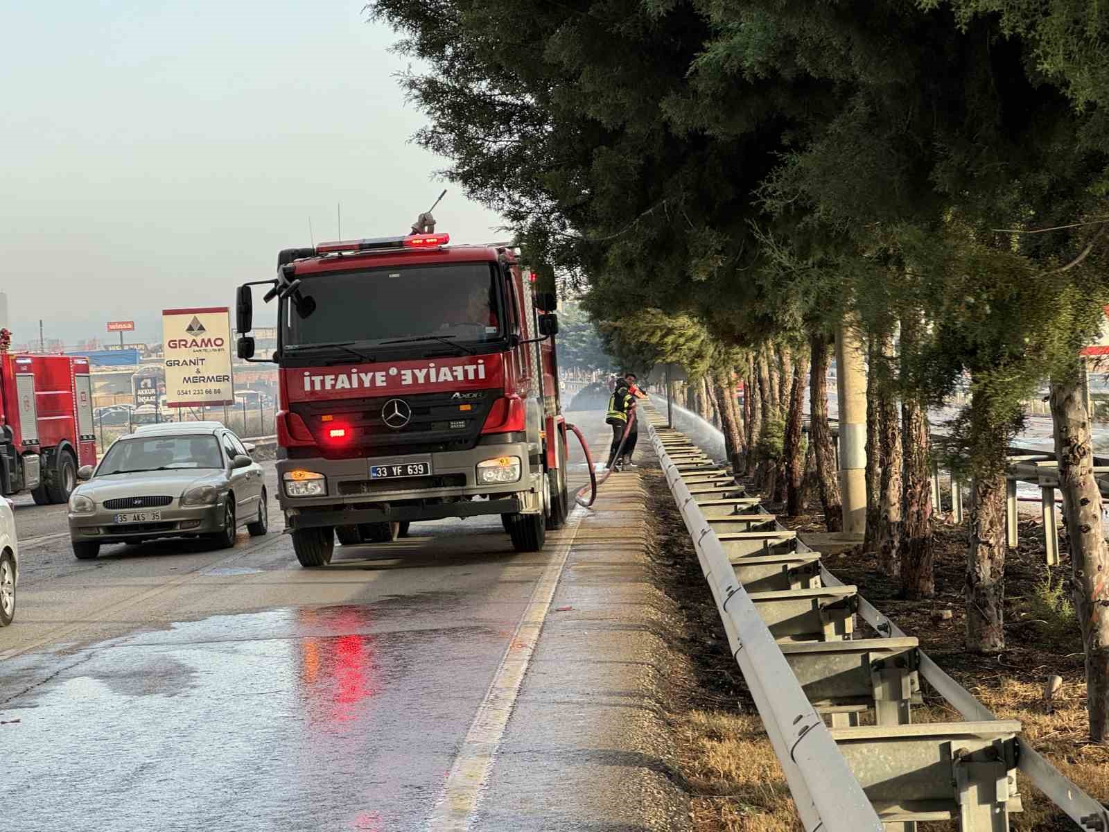 Mersin’de refüjdeki ağaçlar yandı
