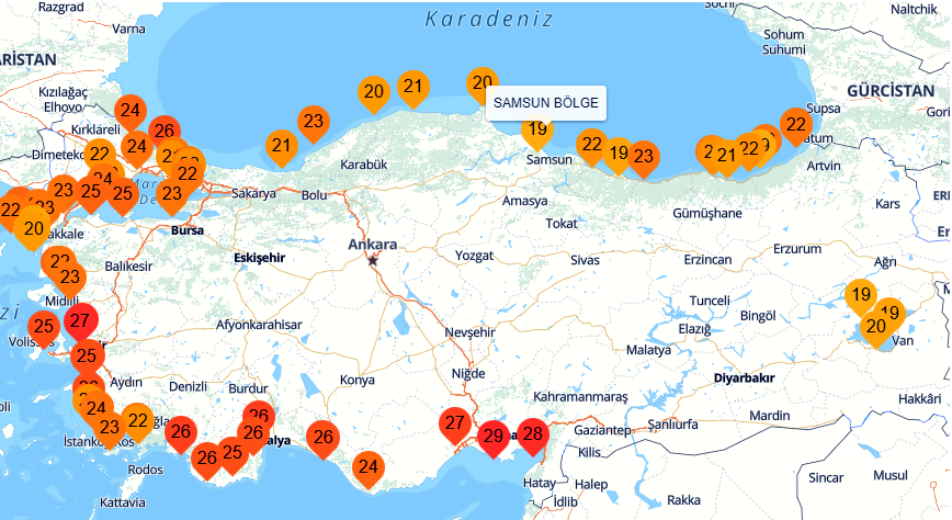 Karadeniz’in en soğuk deniz suyu Samsun’da
