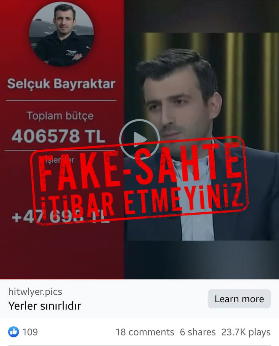 Baykar Yönetim Kurulu Başkanı Selçuk Bayraktar’dan dolandırıcılık uyarısı
