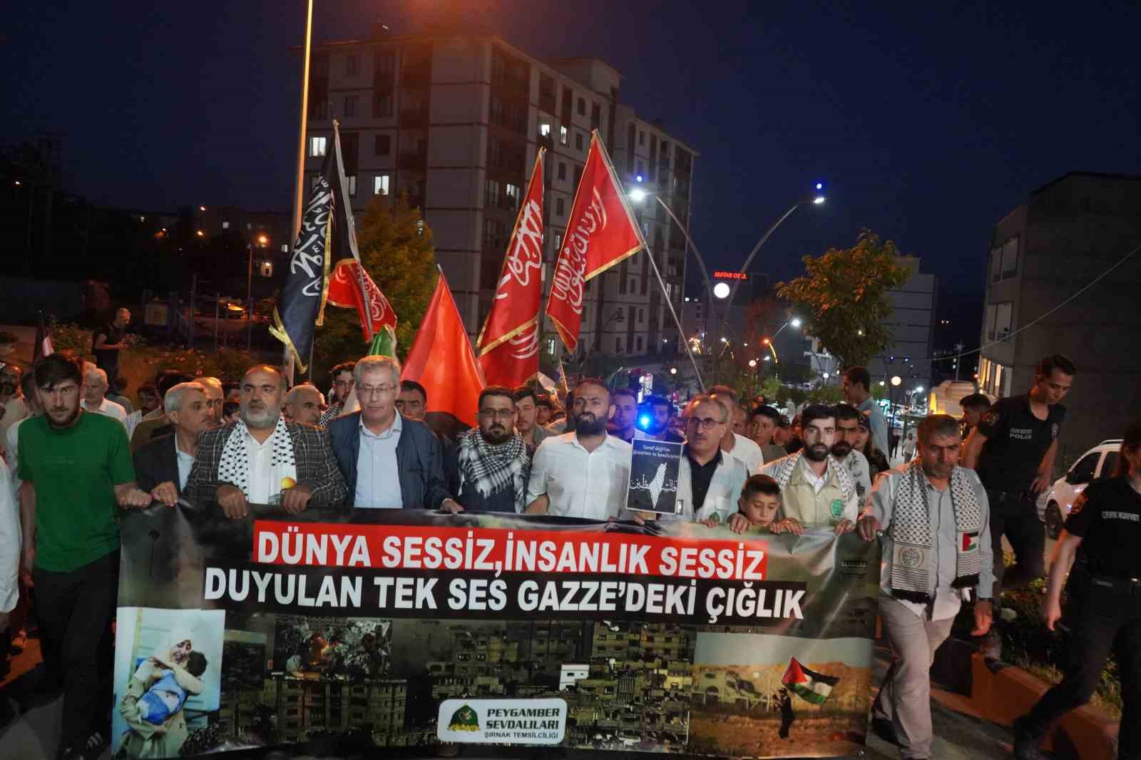 Şırnak’ta vatandaşlar Gazze için yürüdü
