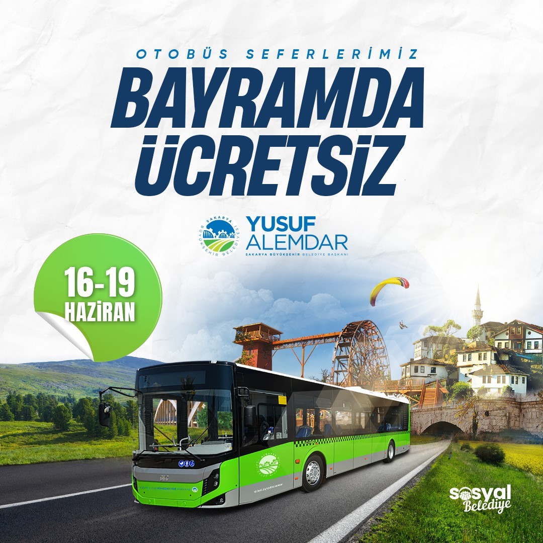 Sakarya Büyükşehir otobüsleri bayramın 4 günü de ücretsiz
