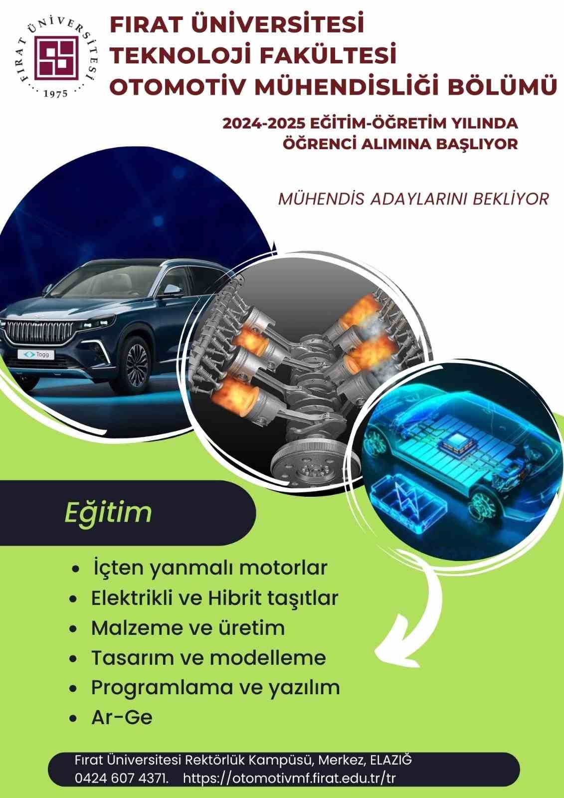 Otomotiv mühendisliği bölümü, öğrenci alımına başlıyor
