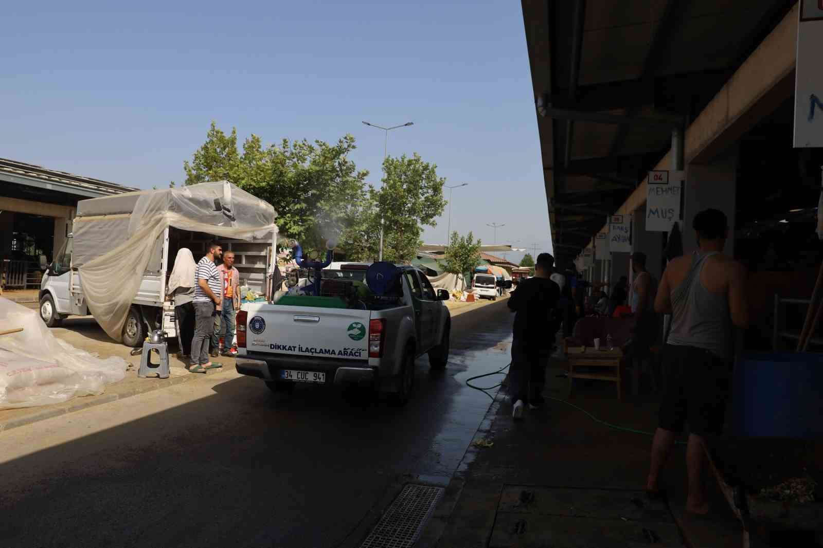 Kurban pazarlarında sinekle mücadele sürüyor
