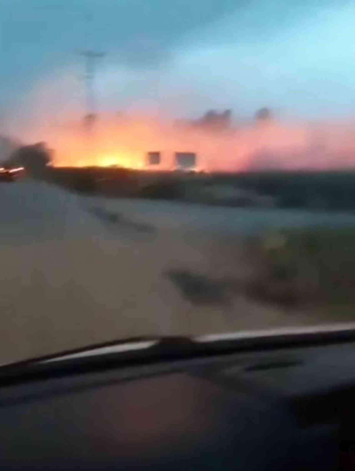 Tokat’ta fırtına nedeniyle kopan kablo yangına neden oldu
