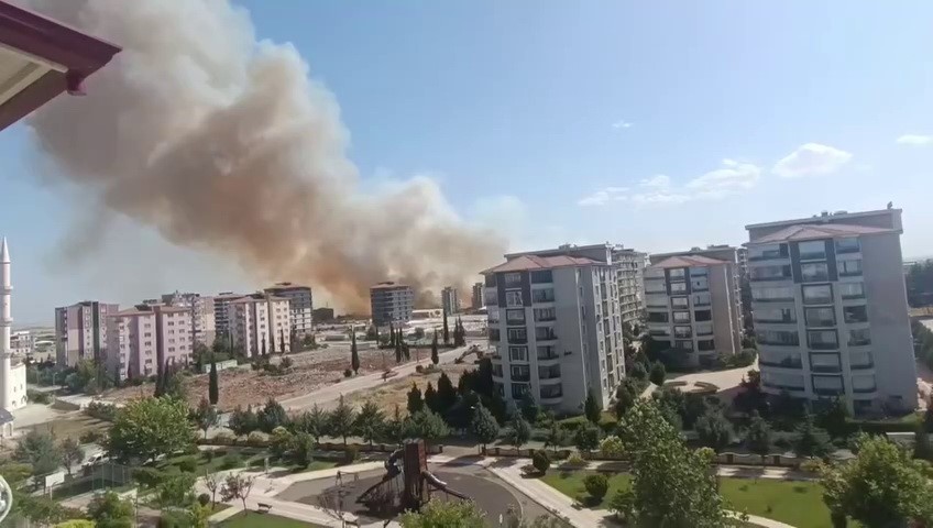 Anız yangını korku ve paniğe neden oldu
