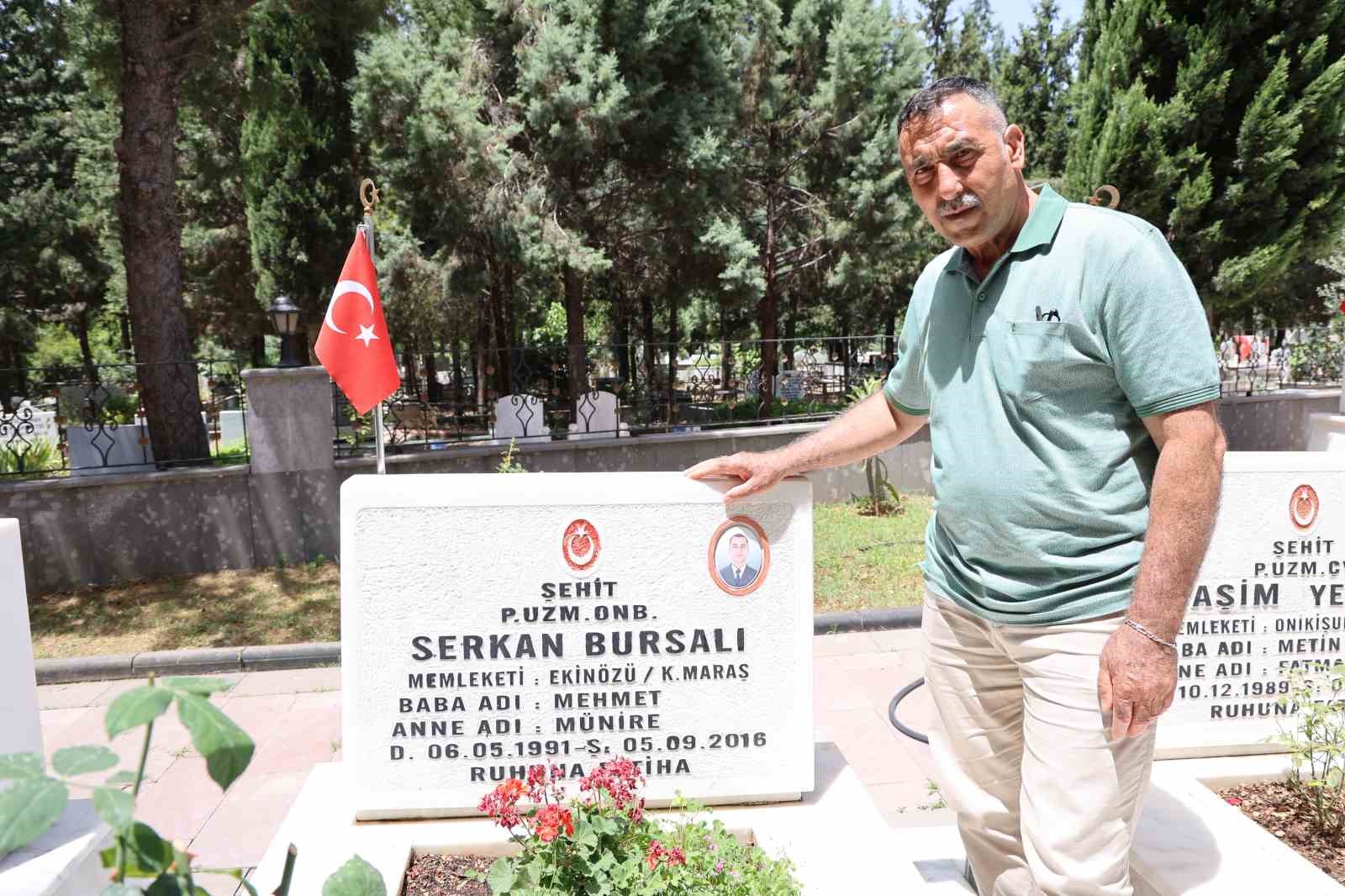 Bayram ve Babalar Günü’nde şehit oğluna ziyaret
