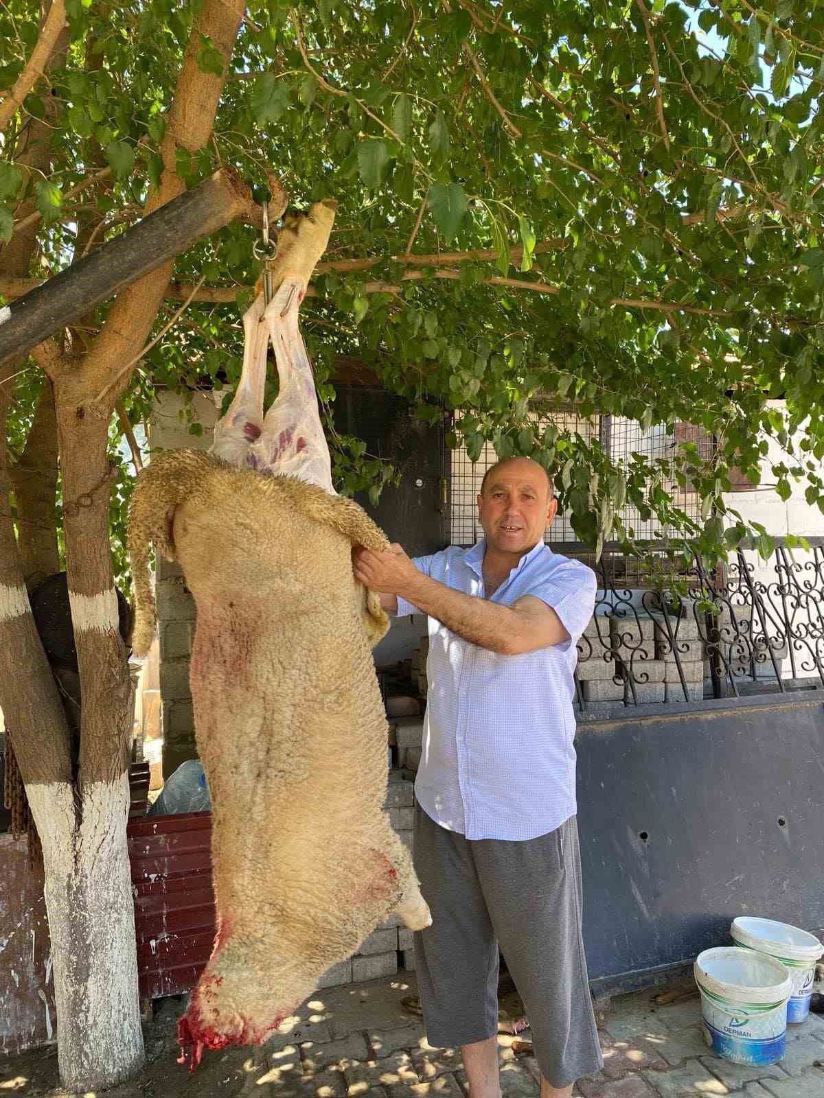 Başkan Akdeniz kurbanını kendi kesti
