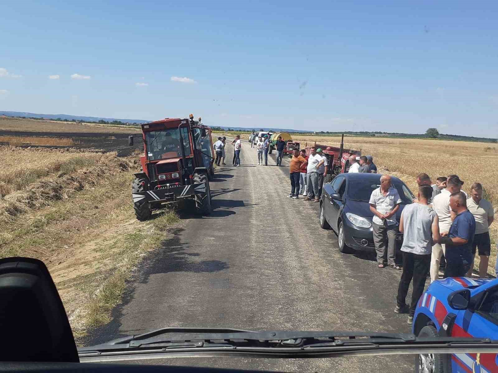 Edirne’deki yangında 20 bin dönümlük alanda 38 ton buğday kül oldu
