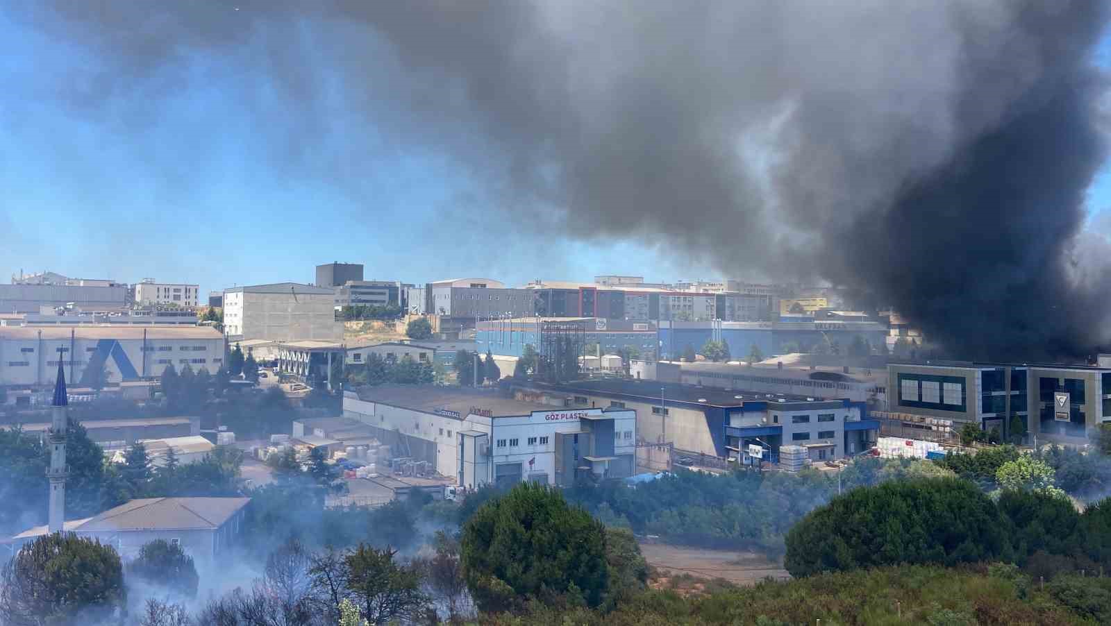 Kocaeli İstanbul sınırındaki yangın araçlara ve otluk alana sirayet etti
