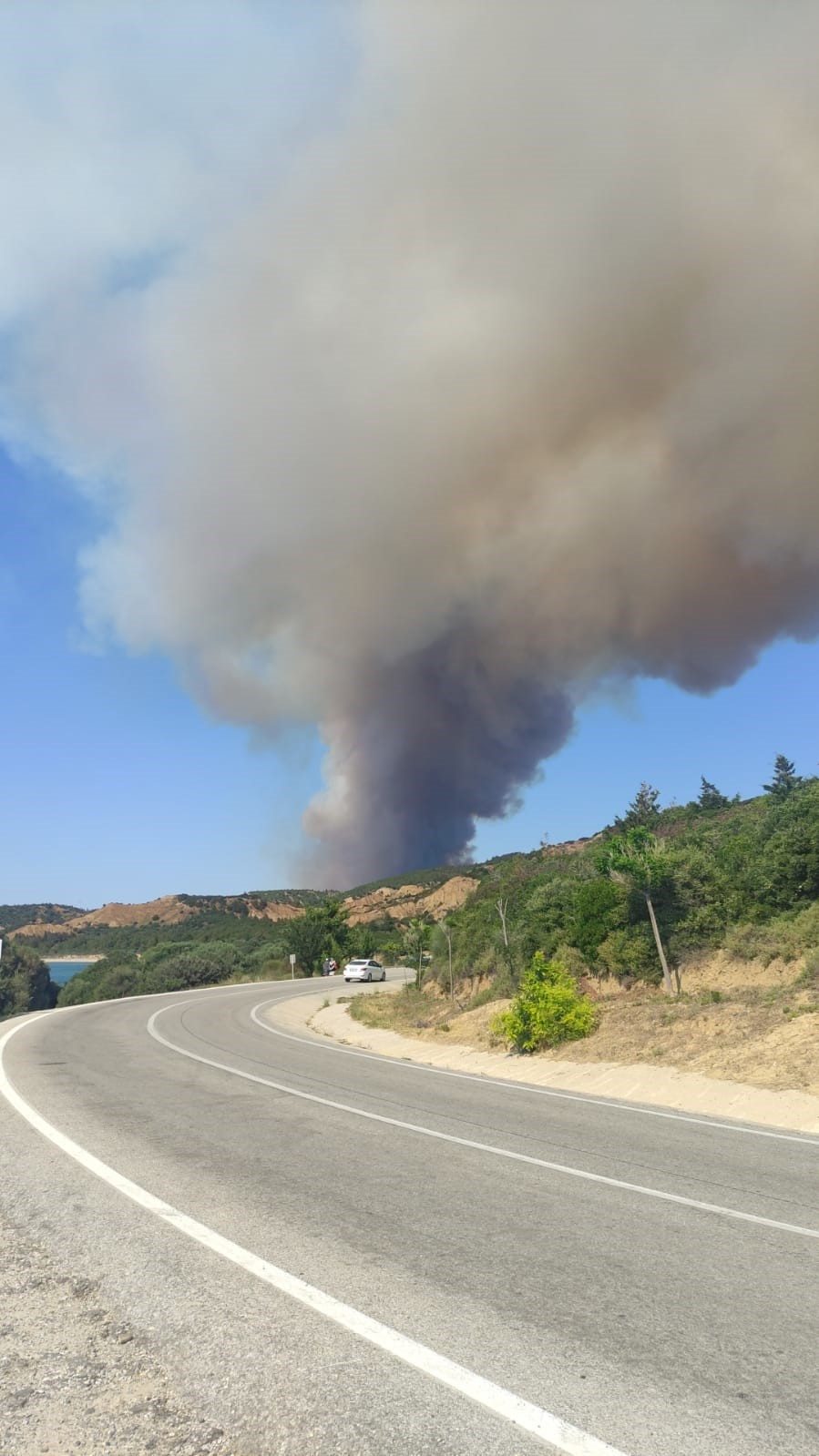 Çanakkale’de orman yangını, gemi trafiği askıya alındı
