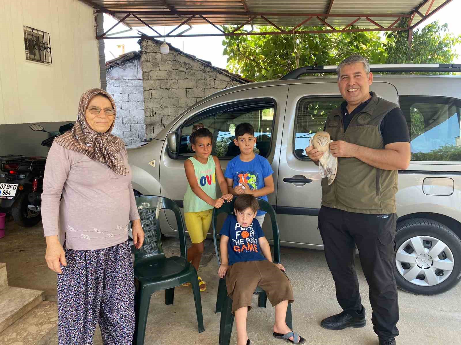 Türkiye’de nadir görülen peçeli baykuş, Antalya’da evin bahçesinde bulundu
