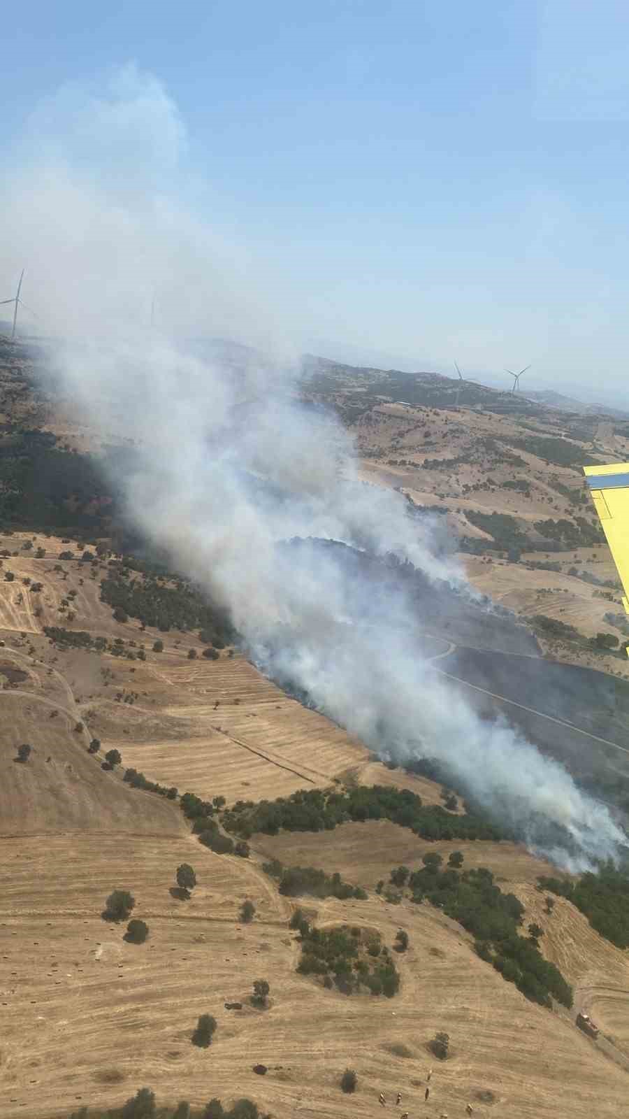 Balıkesir’de arazi yangınına havadan ve karadan müdahale ediliyor
