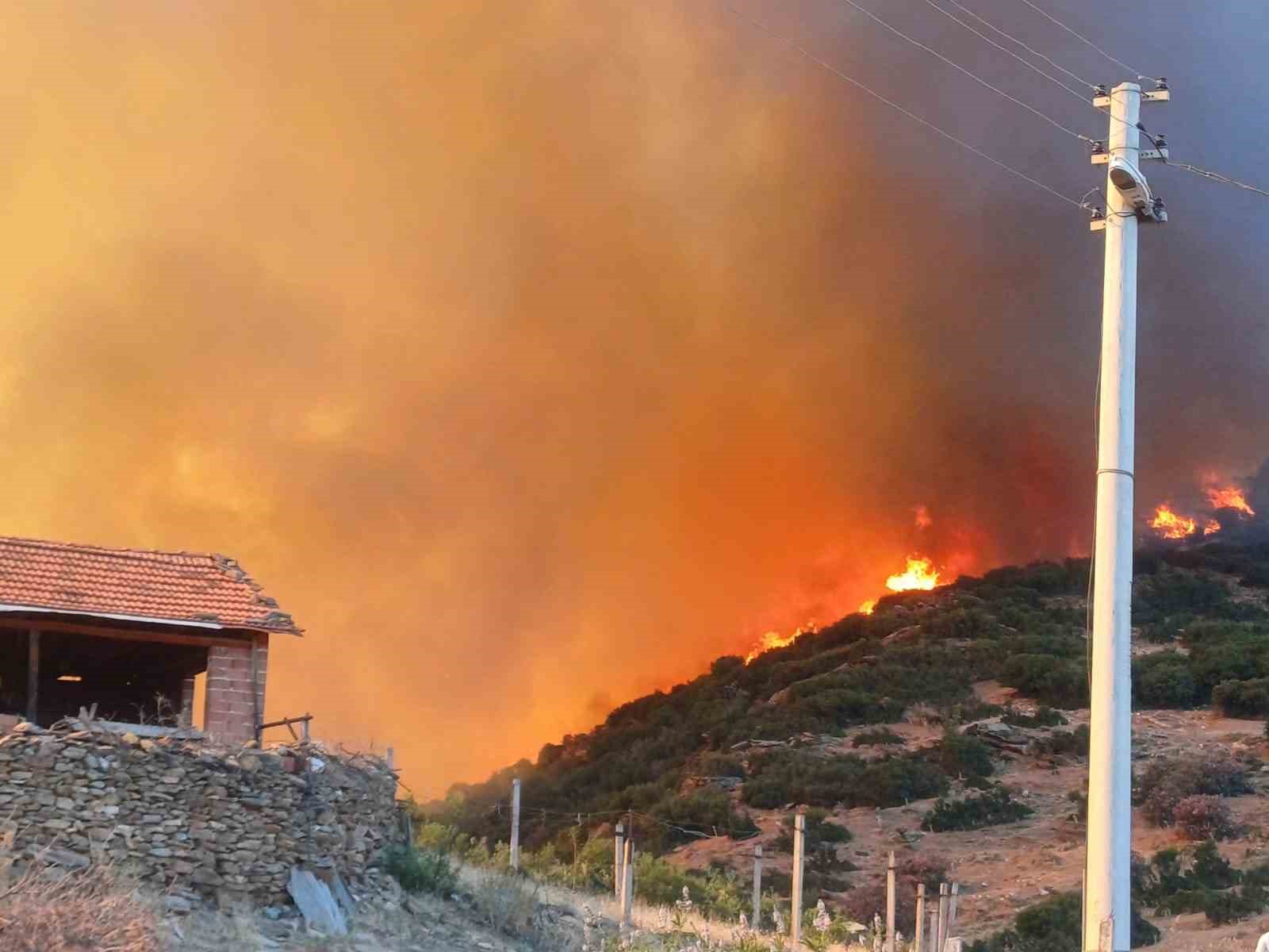 Manisa’daki orman yangını evleri tehdit etti
