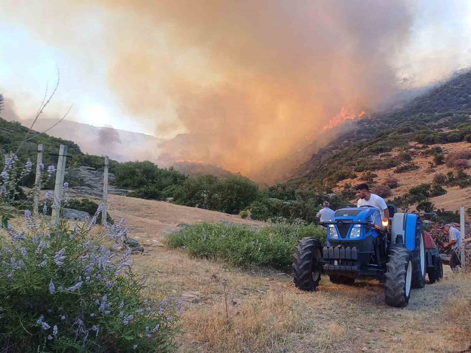 Manisa’daki orman yangını evleri tehdit etti
