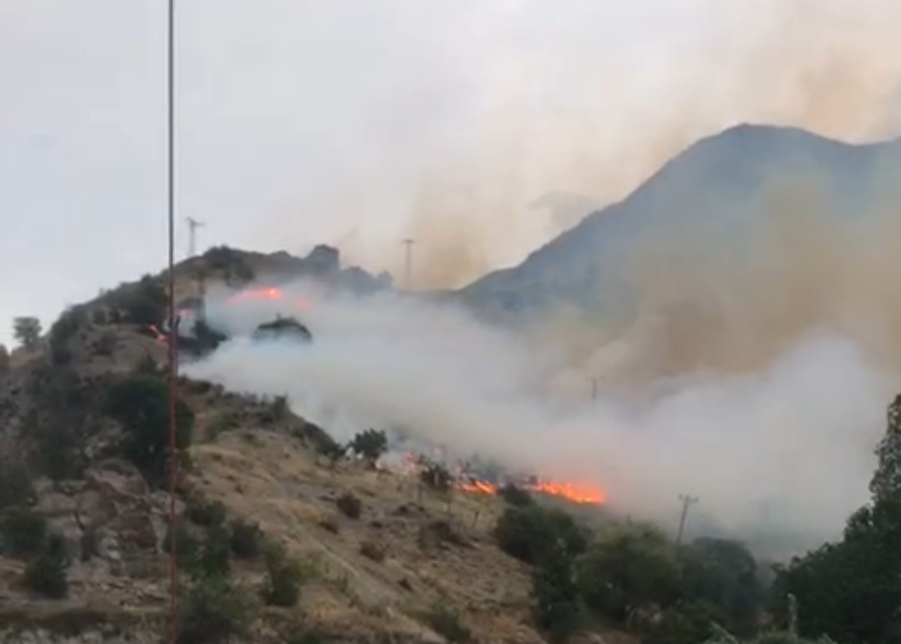 Hakkari’de anız yangını yerleşim yerlerine sıçradı
