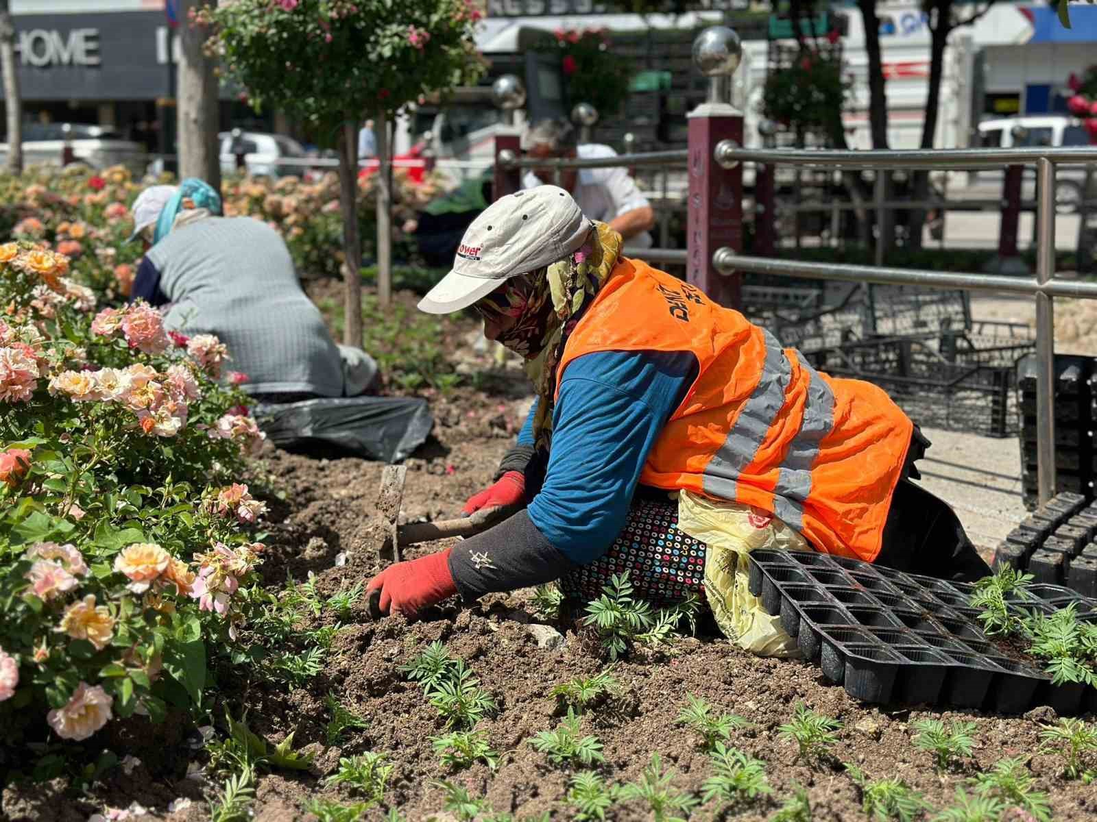 Sincan çiçeklerle donatıldı
