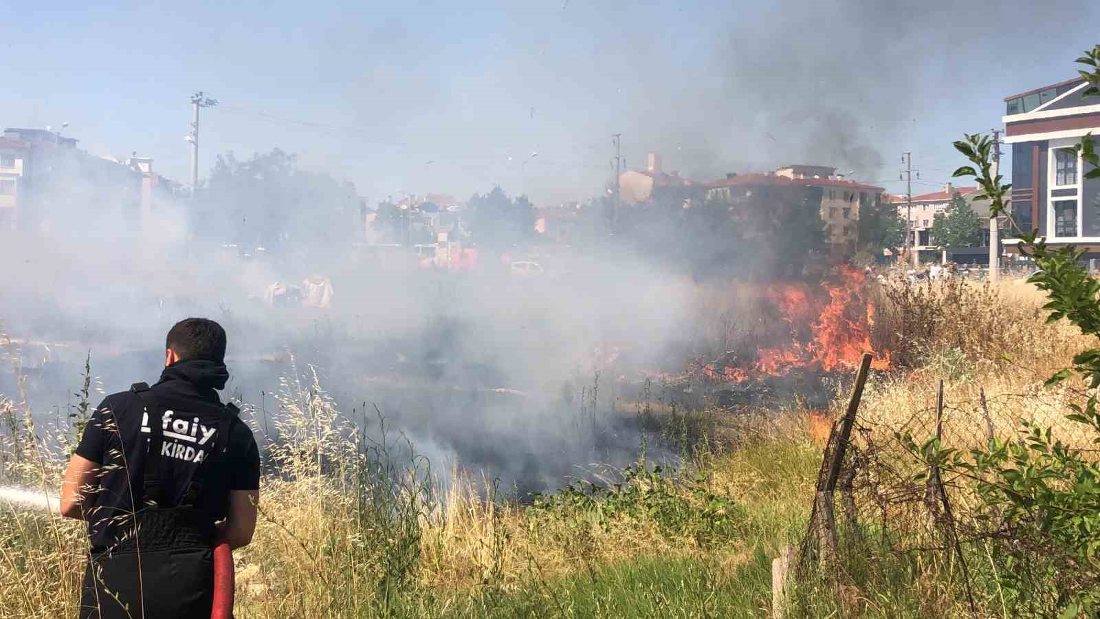 Tekirdağ’da mahalle arasındaki arazi yangını korkuttu: 50 güvercin son anda kurtarıldı
