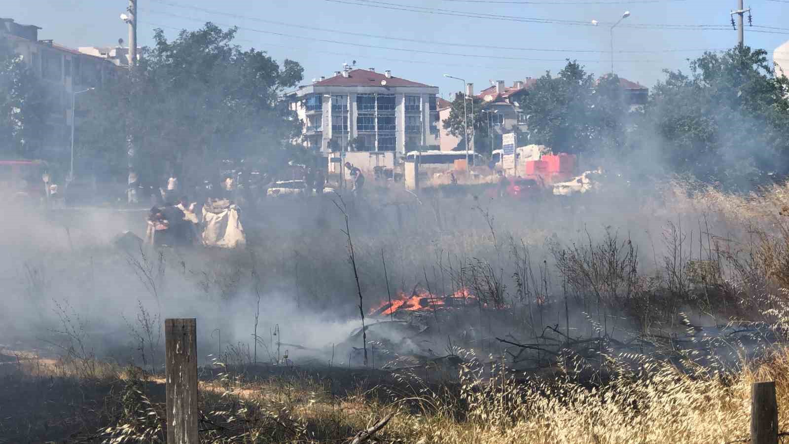 Tekirdağ’da mahalle arasındaki arazi yangını korkuttu: 50 güvercin son anda kurtarıldı
