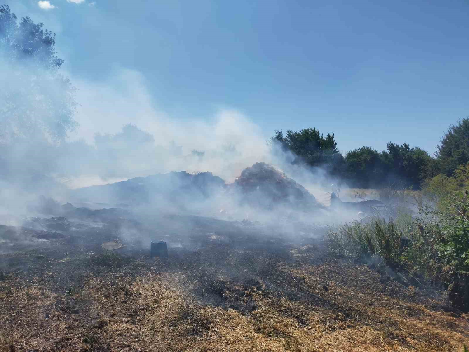 Samanlık alev alev yandı
