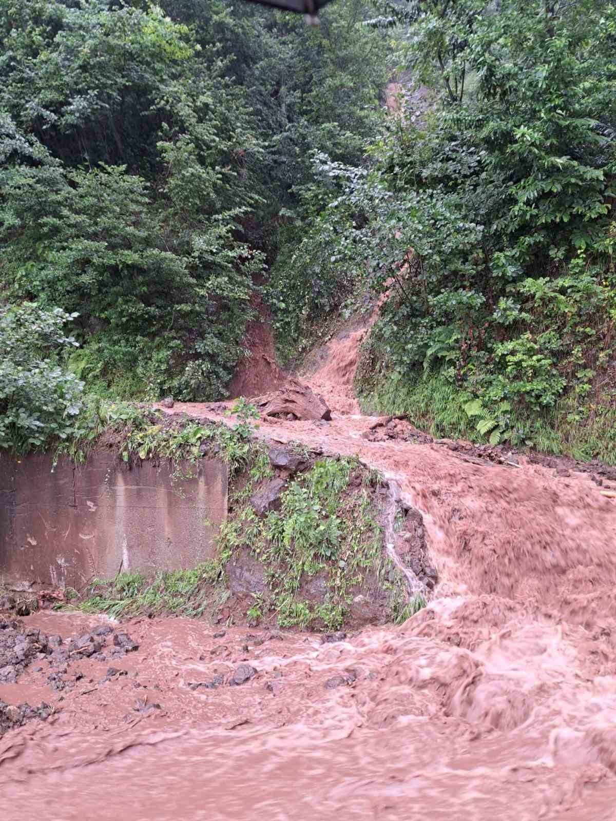 Rize’de şiddetli yağışta heyelanlar meydana geldi
