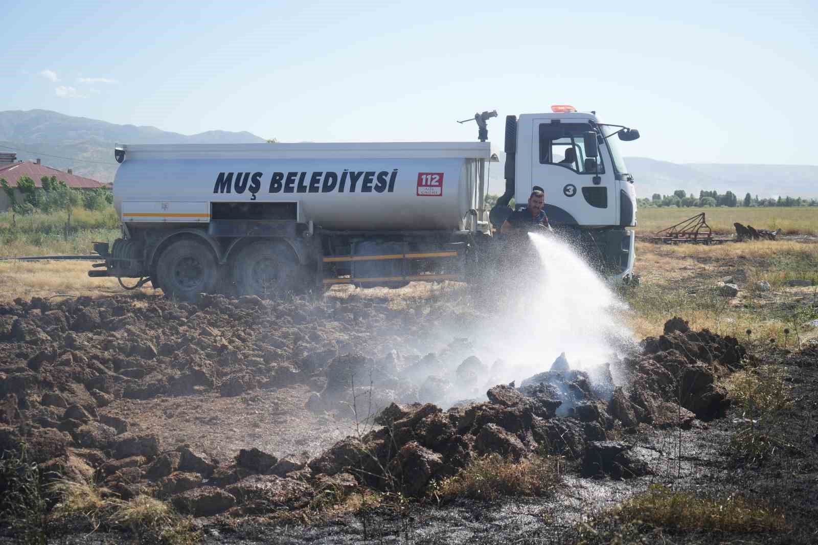 Örtü yangını tarım alanlarına sıçramadan söndürüldü
