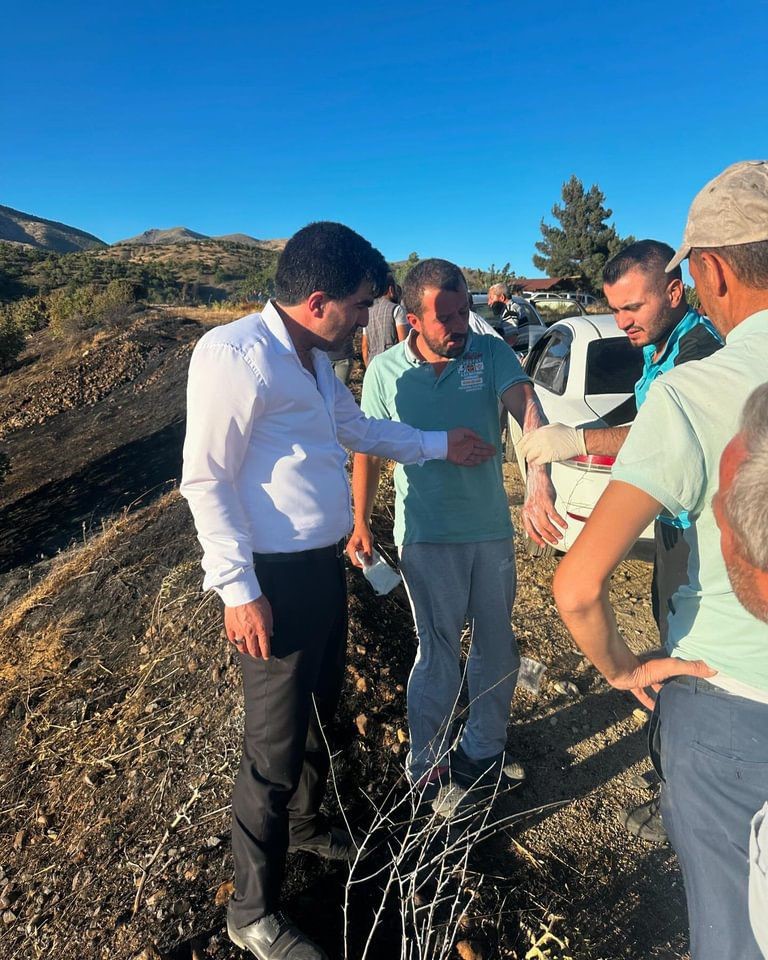 Elazığ’da yangın: 4 kişi yaralandı, yüzlerce kayısı ağacı yandı
