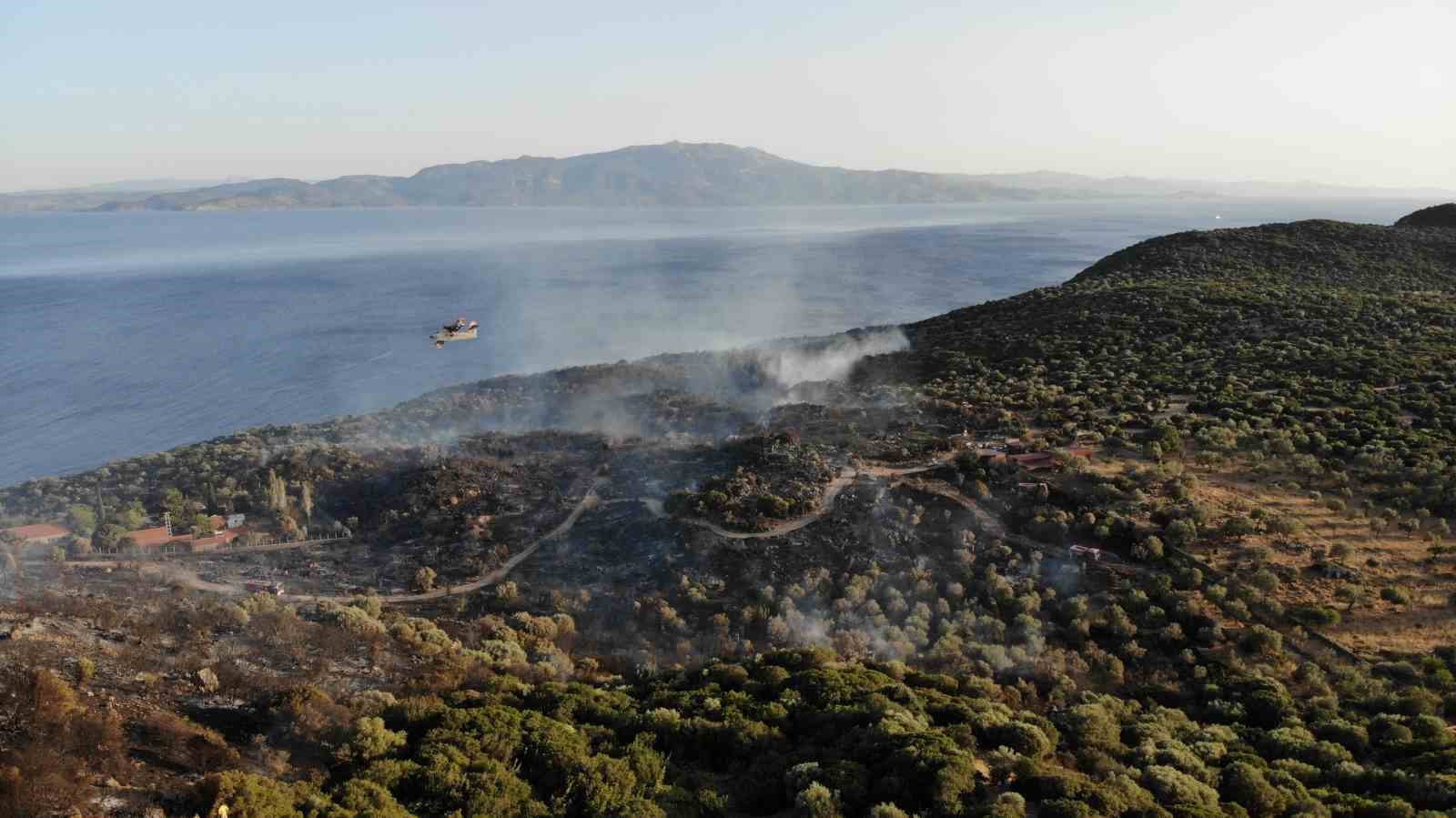 Alevlerden etkilenen 7 bin yıllık Assos Ören Yeri ve Athena Tapınağı havadan görüntülendi
