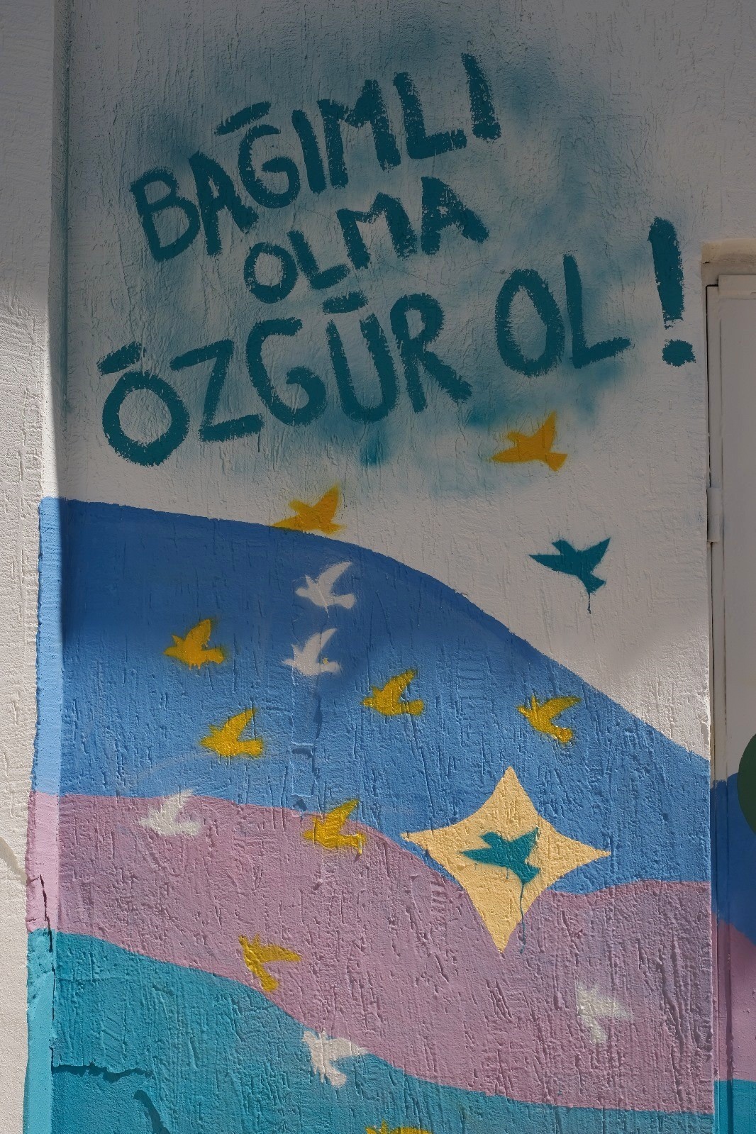 Mesajlarını grafiti çalışması ile verdiler
