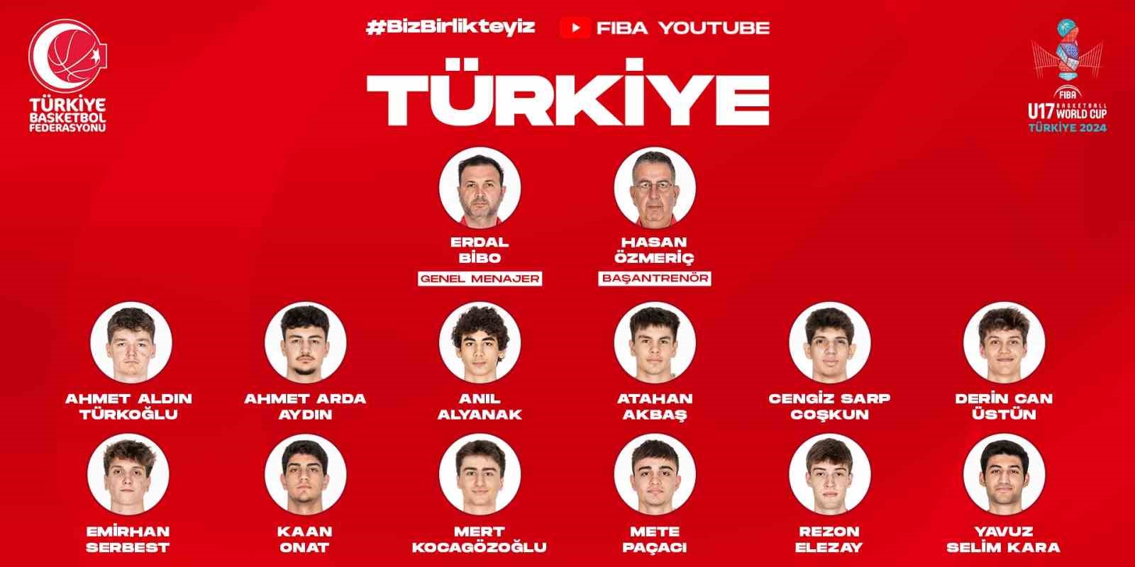 FIBA U17 Basketbol Dünya Kupası’nda Millilerin 12 kişilik kadrosu belli oldu
