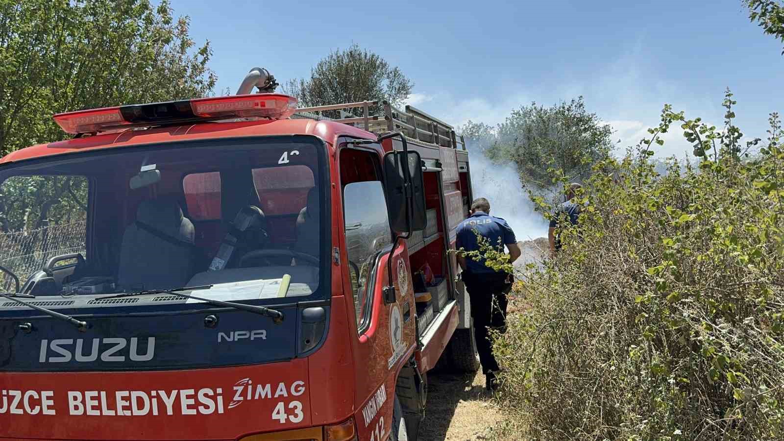 İtfaiyenin zamanında müdahalesi, anız yangınını önledi
