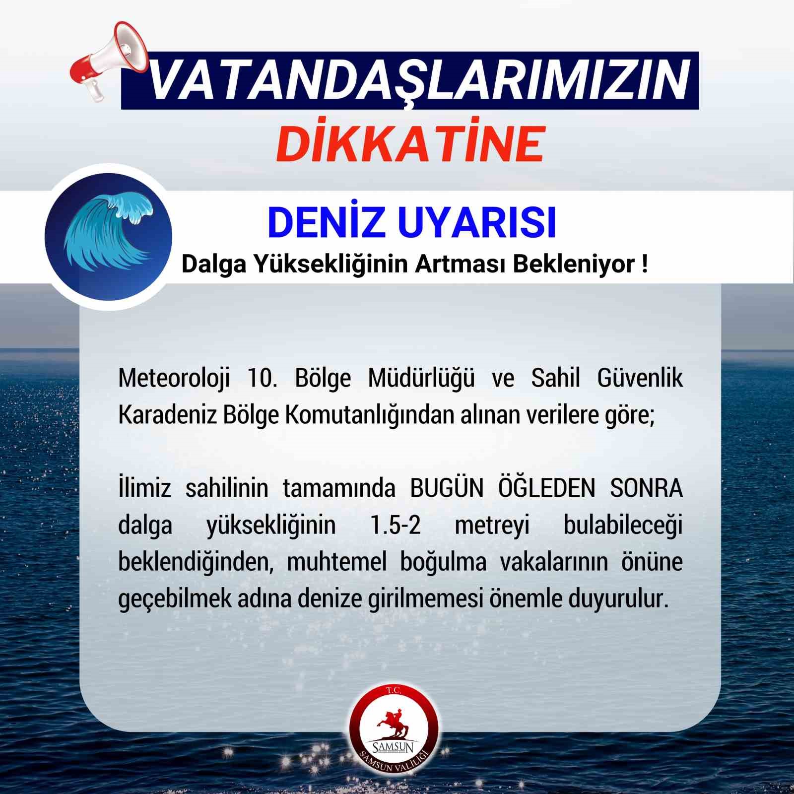 Vatandaşlara yüksek dalga nedeniyle “denize girilmemesi” uyarısı
