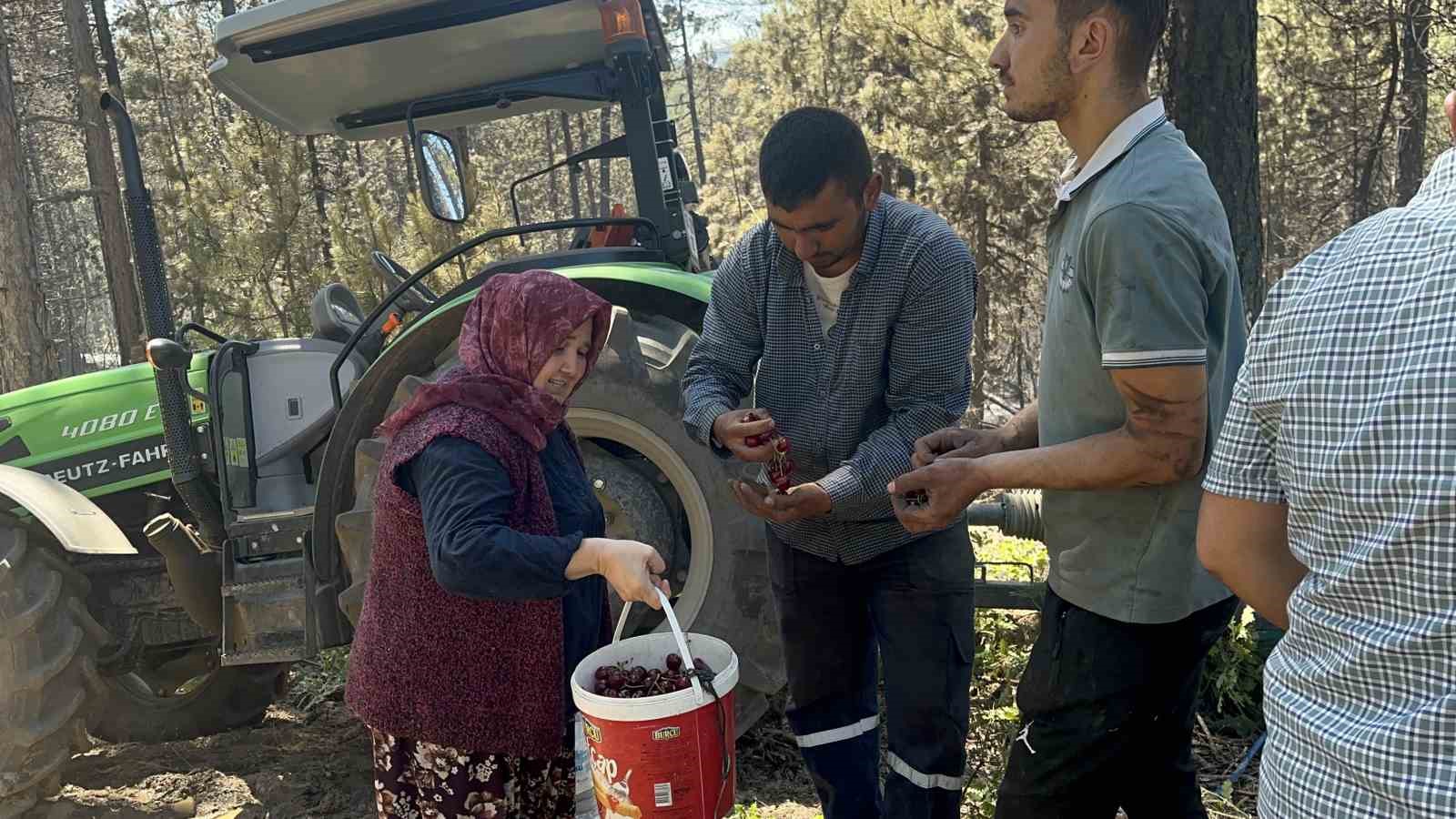 Orman yangınında yürekleri serinleten detay
