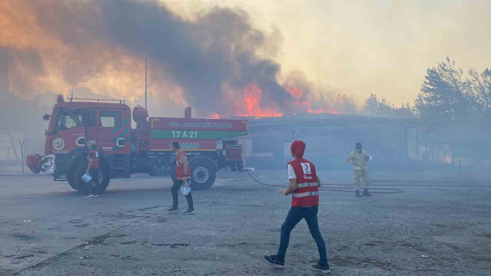 Çanakkale’deki yangında alevler çimento fabrikası liman tesislerine ulaştı
