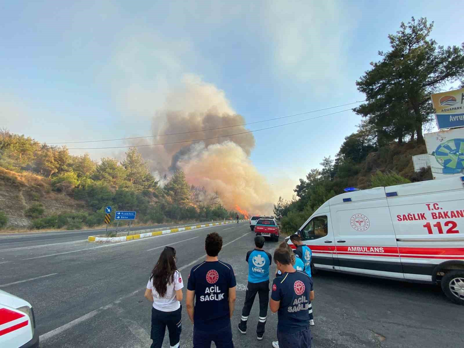 İl Sağlık Müdürü Şenkul, yangından etkilenen şahıslara ’geçmiş olsun’ ziyareti
